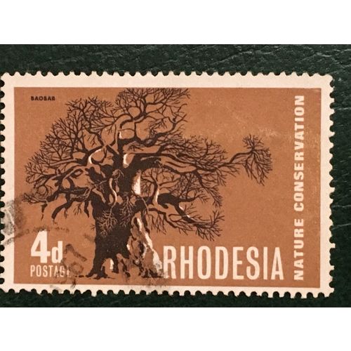 Rhodesia QEII 1967 Nature Conservation 4d Baobab Tree Used SG 418 Sc 254 stamp