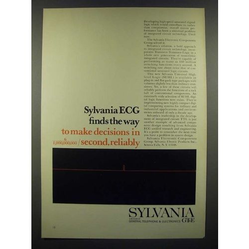 1966 GT&E SUHL Sylvania Universal High-level Logic Ad - ECG Finds the Way