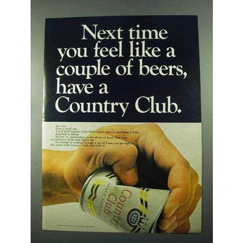 1969 Country Club Malt Liquor Ad - Next Time You Feel