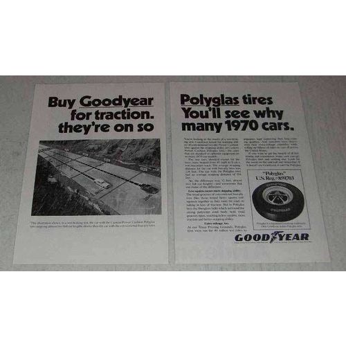 1970 Goodyear Polyglas Tires Ad - For Traction