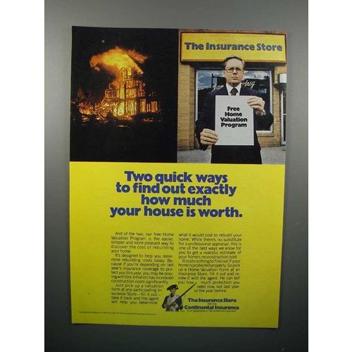 1977 Continental Insurance Ad - How Much House is Worth