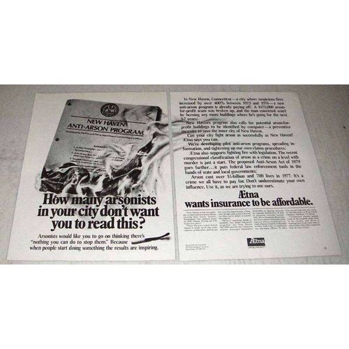 1979 Aetna Insurance Ad - How Many Arsonists
