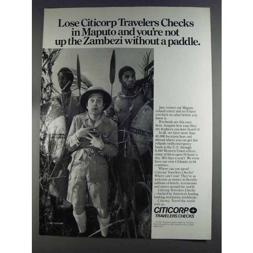 1980 Citicorp Travelers Checks Ad - Lose in Maputo