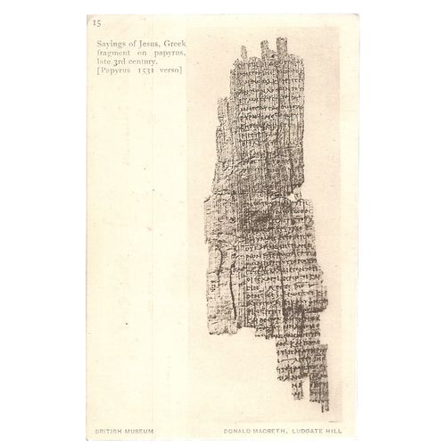 GREEK PAPYRUS. c. 3 AD unused vintage postcard BRITISH MUSEUM =