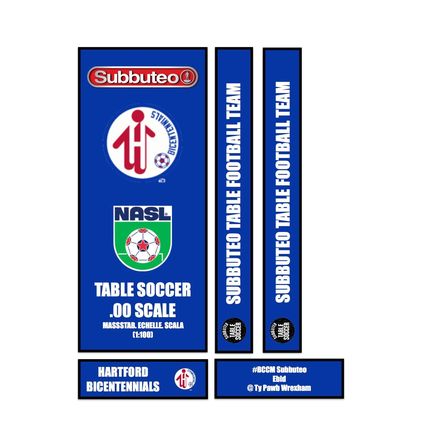 Tabletop Football Subbuteo Box Label Hartford Bicentennials (USA) 1975-76 away