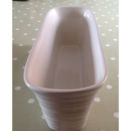 12 WHITE CERAMIC TROUGH FLOWER TUB POT PLANTER CONTAINER / WEDDING FAVOURS