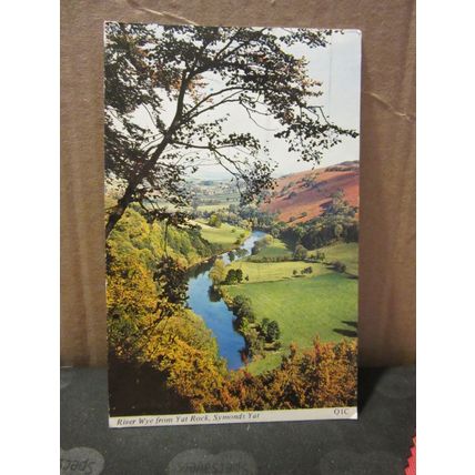 RIVER WYE FROM THE YAT ROCK, SYMONDS YAT used postcard by H. Barton 1981 pm =