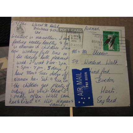 THE CENTENARY POOL, BRISBANE, AUSTRALIA used postcard 1970 pm =