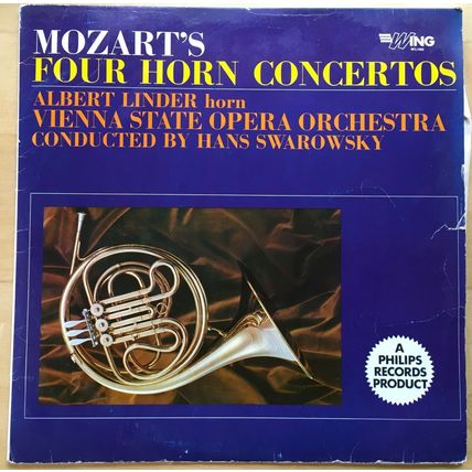 VINYL LP : MOZART FOUR HORN CONCERTOS Albert Linder - horn - Vienna State Orch