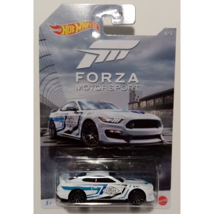 Ford Shelby GT350 White and Blue Forza Motorsport Scale 1:64 Hot Wheels