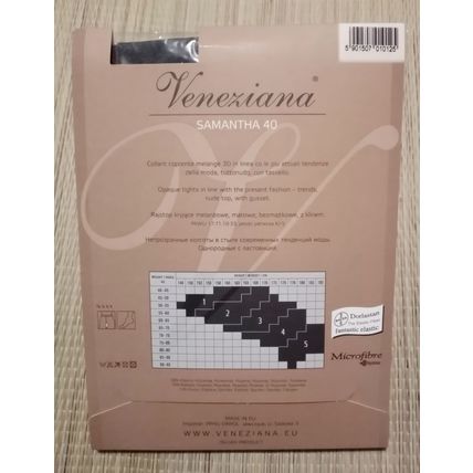 40 Denier Tights Black Size 4 Large Made in EU Veneziana