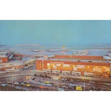 London Airport At Dusk Postcard