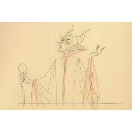Wicked Witch in Sleeping Beauty Storyboard Sketch Walt Disney Postcard