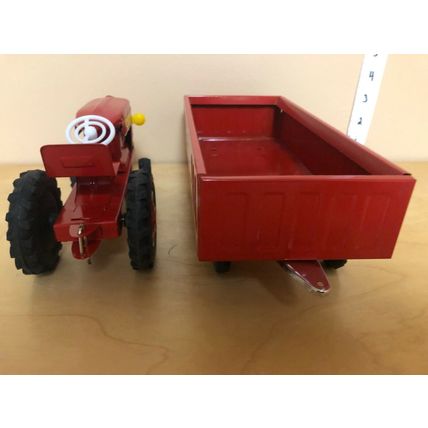 TRACTOR WITH CARGO TRAILER S-1214, Japan Vintage Toy 1960's Tin Friction