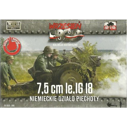 First To Fight 1/72 (20mm) 7.5cm le IG-18 infantry Gun (DS Wheels) and Crew