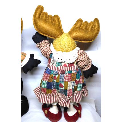 Christmas Moose's 15" Tall - Pair Male & Female! Adorable Christmas Season Decor