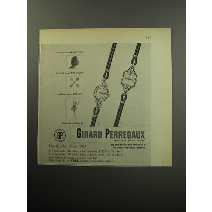 1957 Girard Perregaux Watches Advertisement - Nothing more beautiful