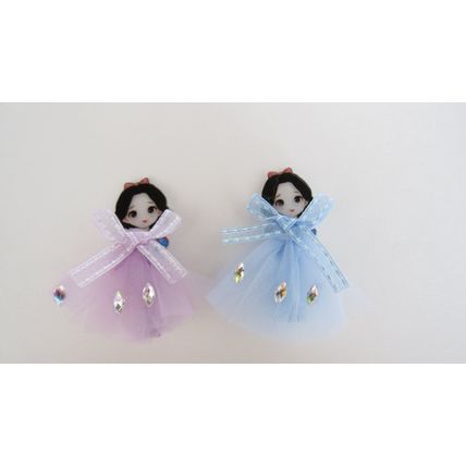 Two childrens princess fairy tale doll dress alligator hair clip barrettes
