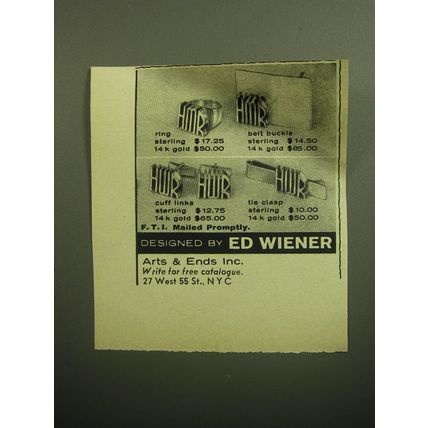1958 Ed Wiener Jewelry Ad - Designed by Ed Wiener