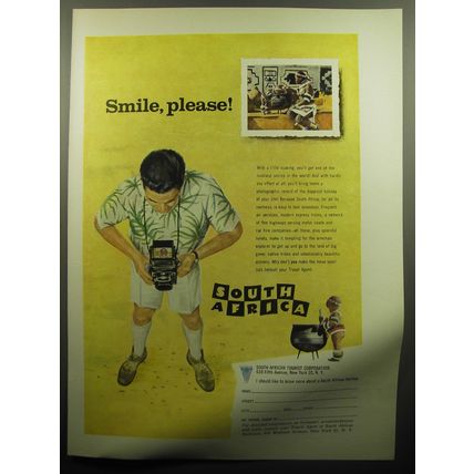 1958 South Africa Tourism Ad - Smile, please
