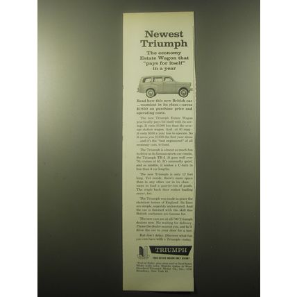 1959 Triumph Estate Wagon Advertisement - Pays for Itself in a Year