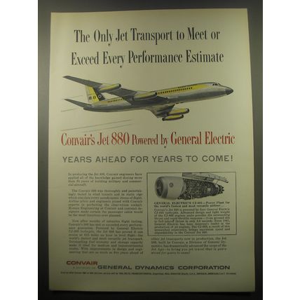 1959 Convair Jet 880 Ad - The only jet transport to meet or exceed