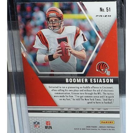 2020 Panini Mosaic BOOMER ESIASON (Cincinnati Bengals) cano pink Prizm card #51