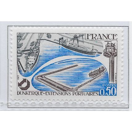 FRANCE 1977 MINT UNMOUNTED MNH DUNKIRK HARBOUR SHIPS DOCKS CARGO CRANE DOCKING