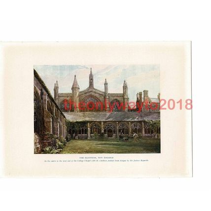 Cloisters, New College, Oxford, Book Illustration (Print), 1911