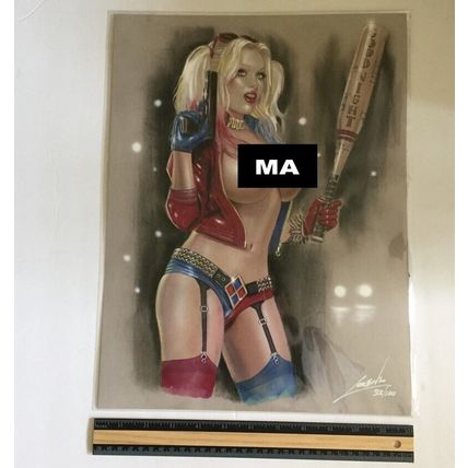 DC Comics Harley Quinn 16'' x 12'' Limited Edition Giclees Print by Lorenzo