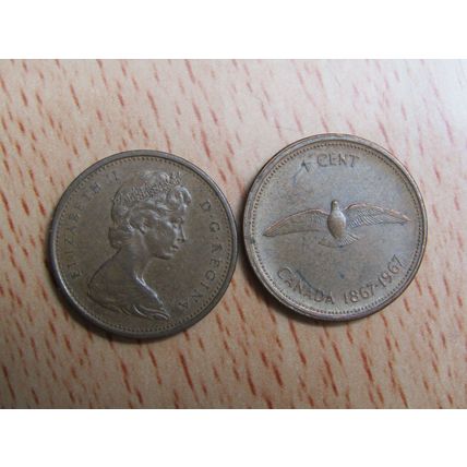 1967 Queen Elizabeth 1 Cent Canada Coin