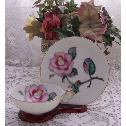 Beautiful Single Pink Rose Teacup & Saucer UCAGCO CHINA MADE IN OCCUPIED JAPAN