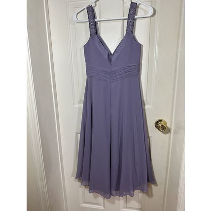 David's Bridal Lavender Bridesmaid, Prom, Homecoming Dress Sequin Straps Stained