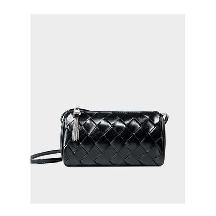 Women Trendy Small Shoulder Bag Genuine Leather Hobo Handbags Black