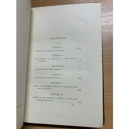 1890 JOHN RUSKIN "ARIADNE FLORENTINA" WOOD & METAL ENGRAVING ANTIQUE BOOK (P4)