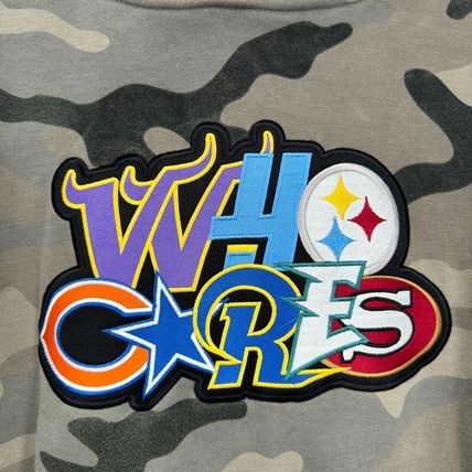 Who Cares Supply Company Camo Hoodie Sweatshirt Size M Drawstring Kangaroo