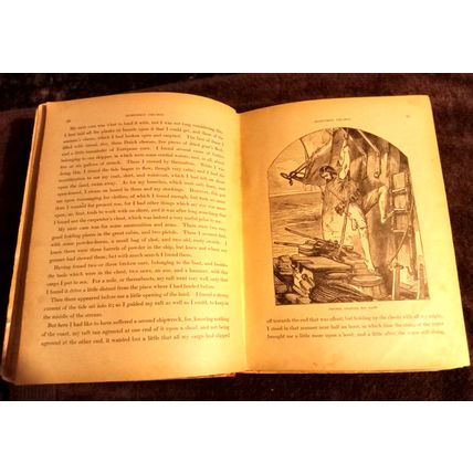The Adventures Of Robinson Crusoe By Daniel Defoe Circa 1900 10" Tall Good Shape