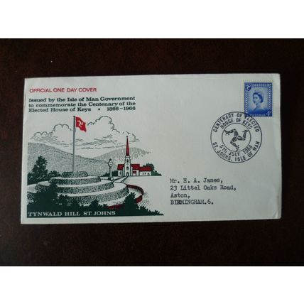 1966 GB IOM House of Keys Tynwald Hill St Johns illustrated cover special event