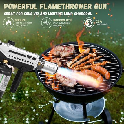 Propane Grill Torch Gun – Cooking Torch Head Max. 800,000 Btus – Culinary Torch