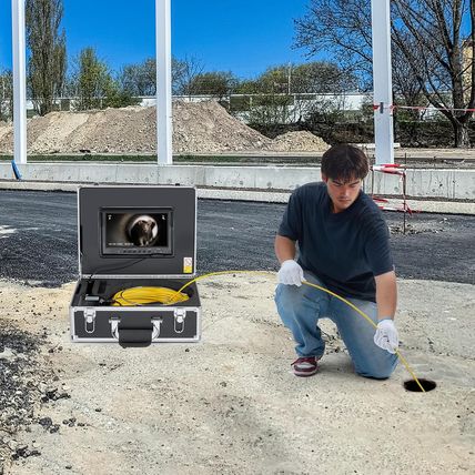 VEVOR Sewer Camera with 512Hz Locator, 165 Ft/50 M, 9" Drain Inspection Camera w