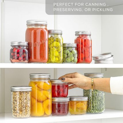 Joyjolt 8 Oz Mason Jars with Lids, Labels and Measures! 6-Pack Regular Mouth Mas