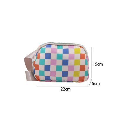 Pink Colorblock Checkered Printed Crossbody Bag