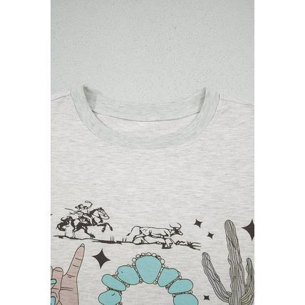 Light Grey Yee Haw Western Fashion Print Plus Size Tee