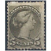 Canada 1888 SG85 5c Olive-Green Fine Used.
