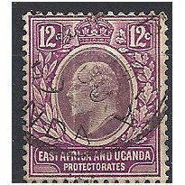 East Africa & Uganda Protectorate 1907 SG38 12c Dull & Bright Purple Fine Used .