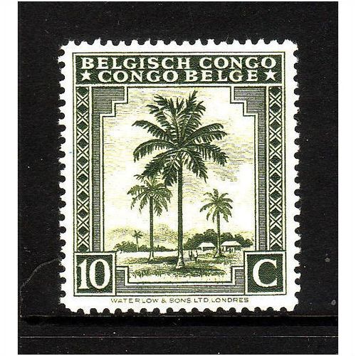 BELGIUM CONGO 1942 10c OLIVE PALMS SG 251 M / MINT