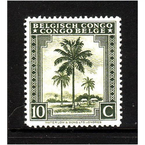 BELGIUM CONGO 1942 10c OLIVE PALMS SG 251 M / MINT