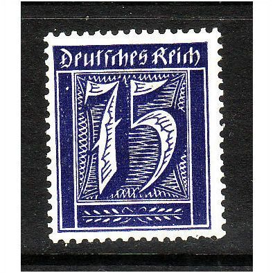 GERMANY 1921 75pf BLUE SG 184 M / MINT