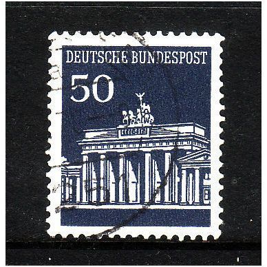 GERMANY 1966 BRANDENBURG GATE BERLIN 50pf BLUE SG1415 FINE USED