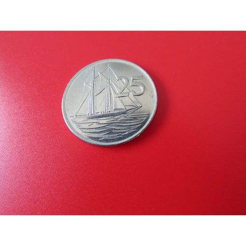 1996 QUEEN ELIZABETH II CAYMAN ISLANDS TWENTY FIVE CENTS FREE POST. S